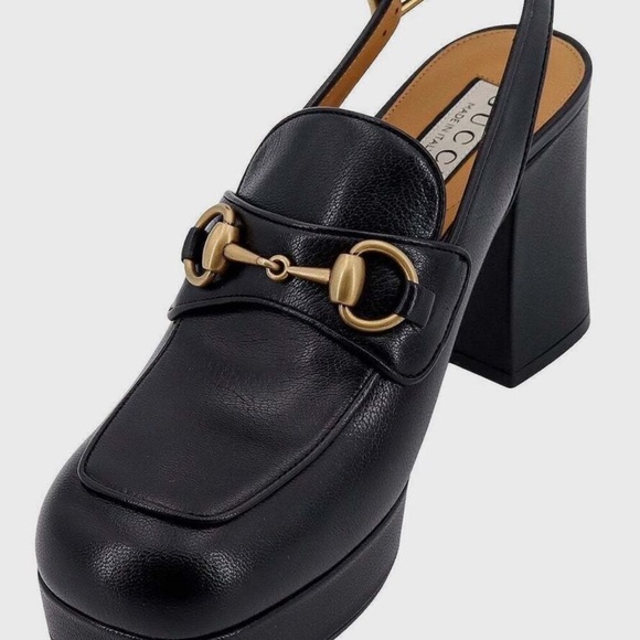 Gucci Women's Horsebit Slingback Platform Block Heel Pumps 39 - Picture 13 of 13